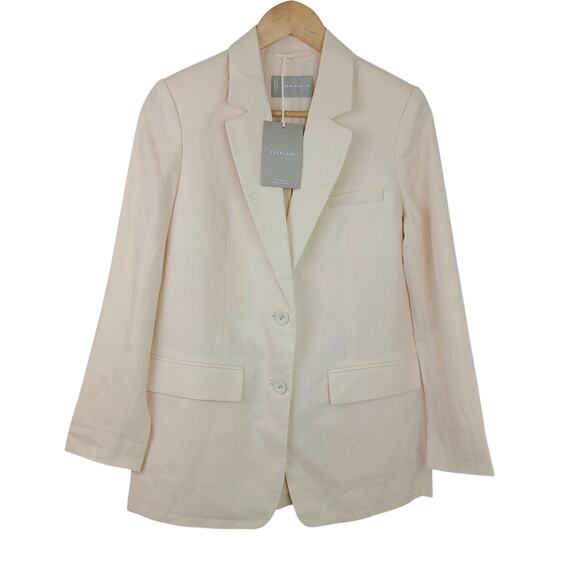 Everlane SZ 00 The Oversized Blazer in Linen Bone $178 NWT - Picture 2 of 6